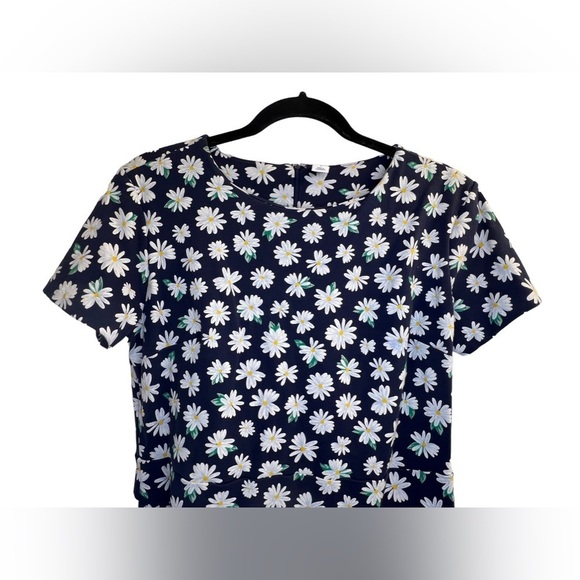 Old Navy Dress Navy Blue Floral Daisy Print Size L - Picture 5 of 8